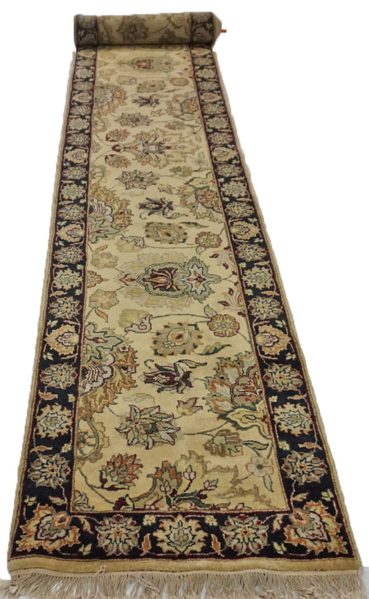 Traditional Baize AH-130 15ft Above Runner Hand Knotted Area Rug from India