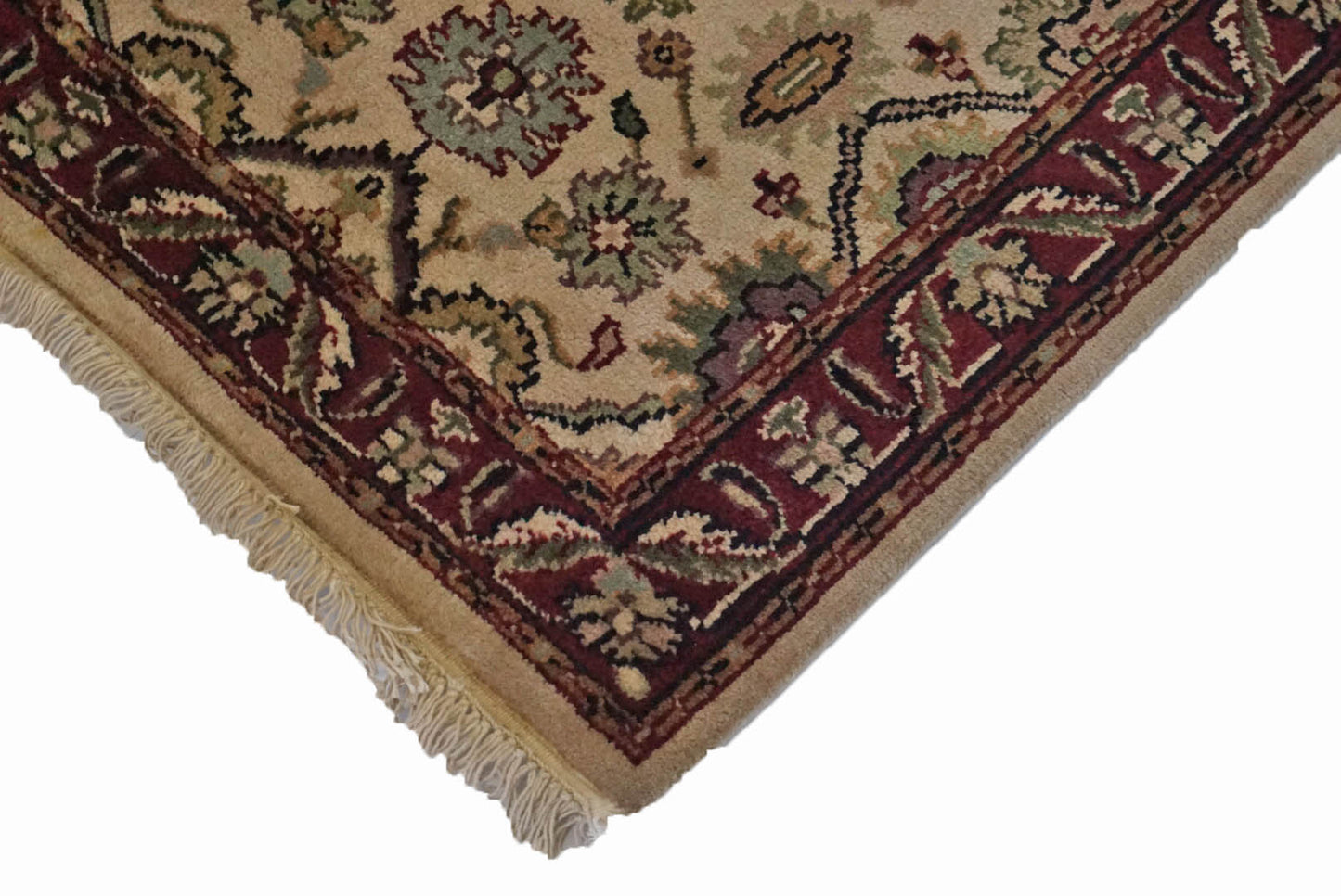 Traditional Baize 685 10ft Runner Hand Knotted Area Rug from India
