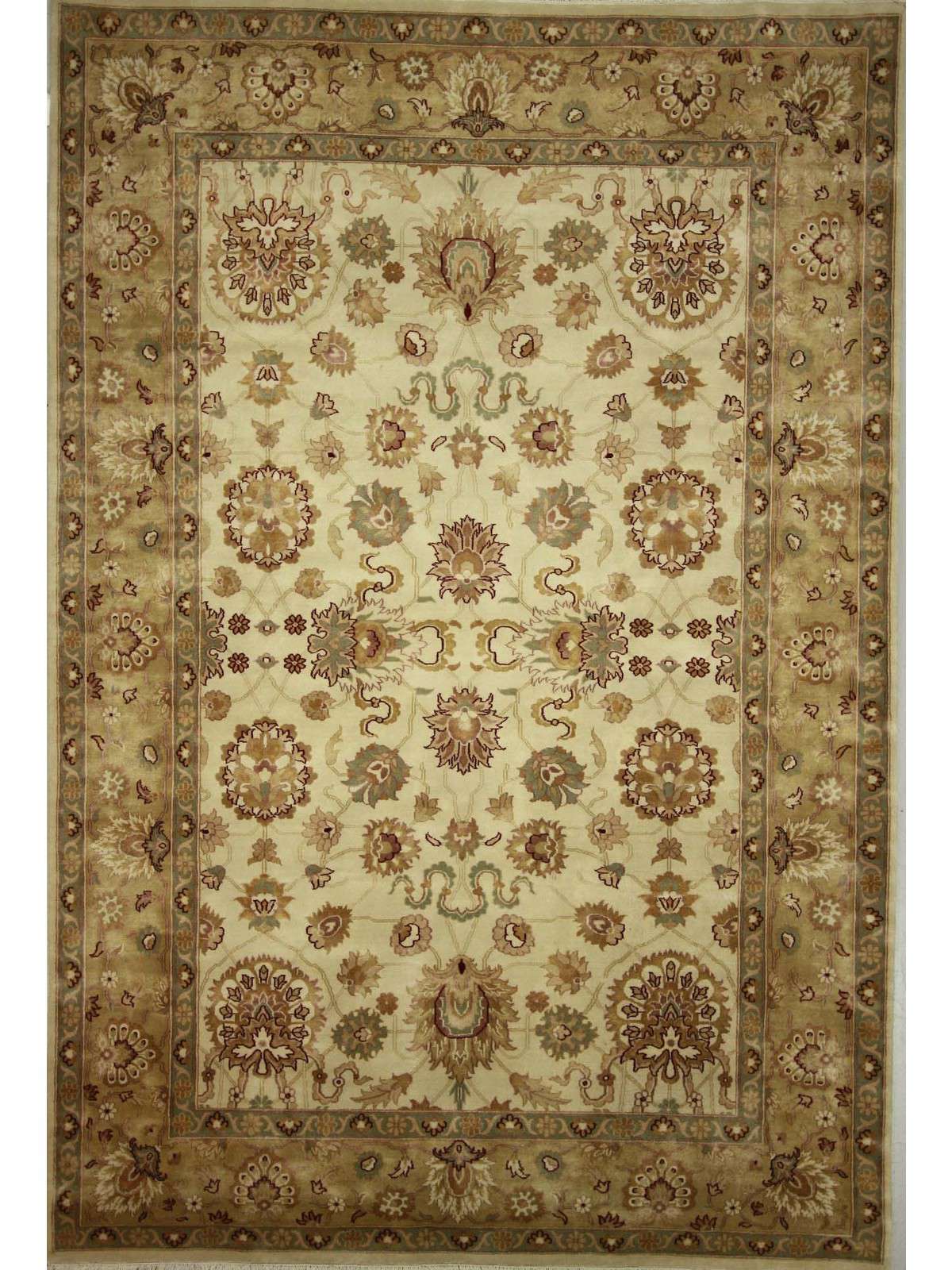Traditional Ivory MASHAD-20 6x9 Hand Knotted Area Rug from India