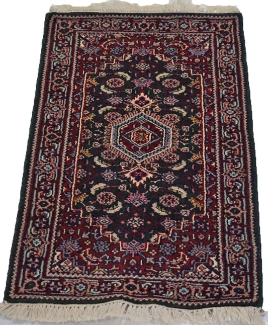 Traditional Green B-9 2x4 Hand Knotted Area Rug from India
