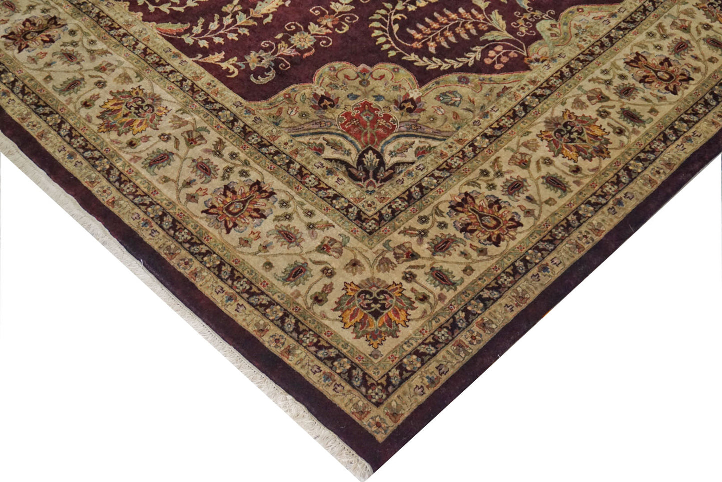 Traditional Eggplant 4031 10x14 Hand Knotted Area Rug from India