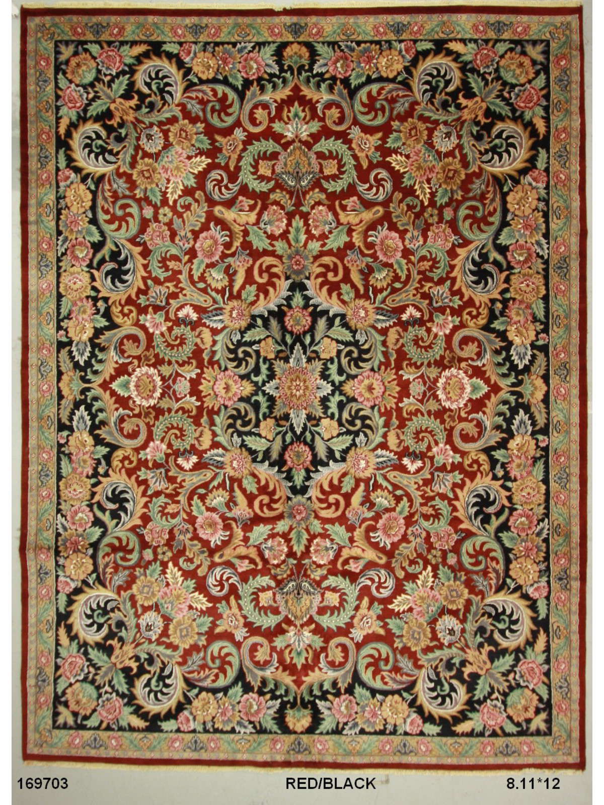 Traditional Red SK 9x12 Hand Knotted Area Rug from India