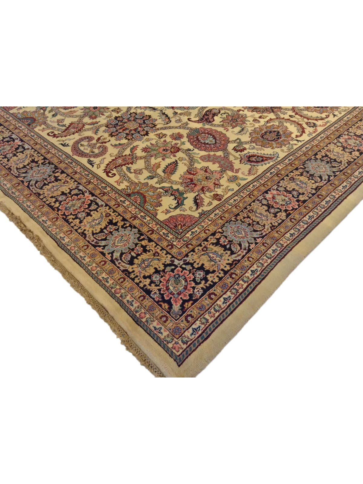 Traditional Ivory SK 8x10 Hand Knotted Area Rug from India