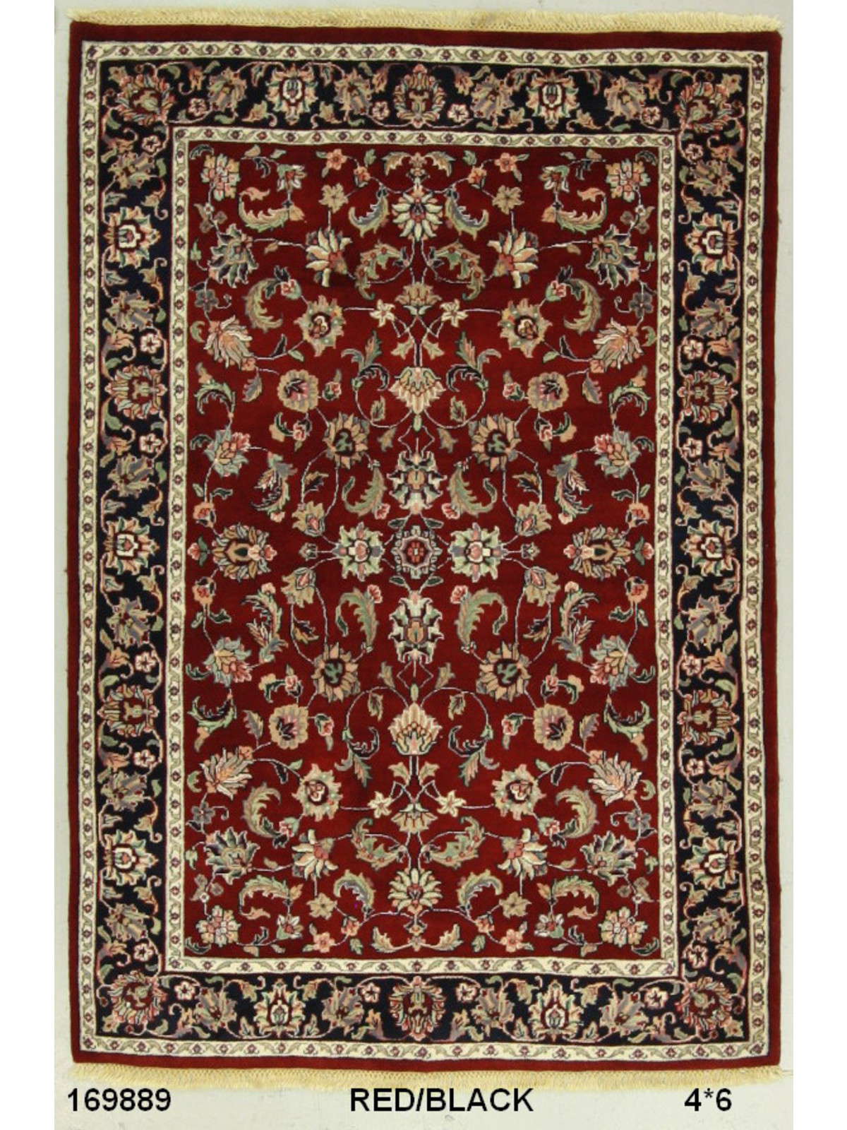Traditional Red SK 4x6 Hand Knotted Area Rug from India