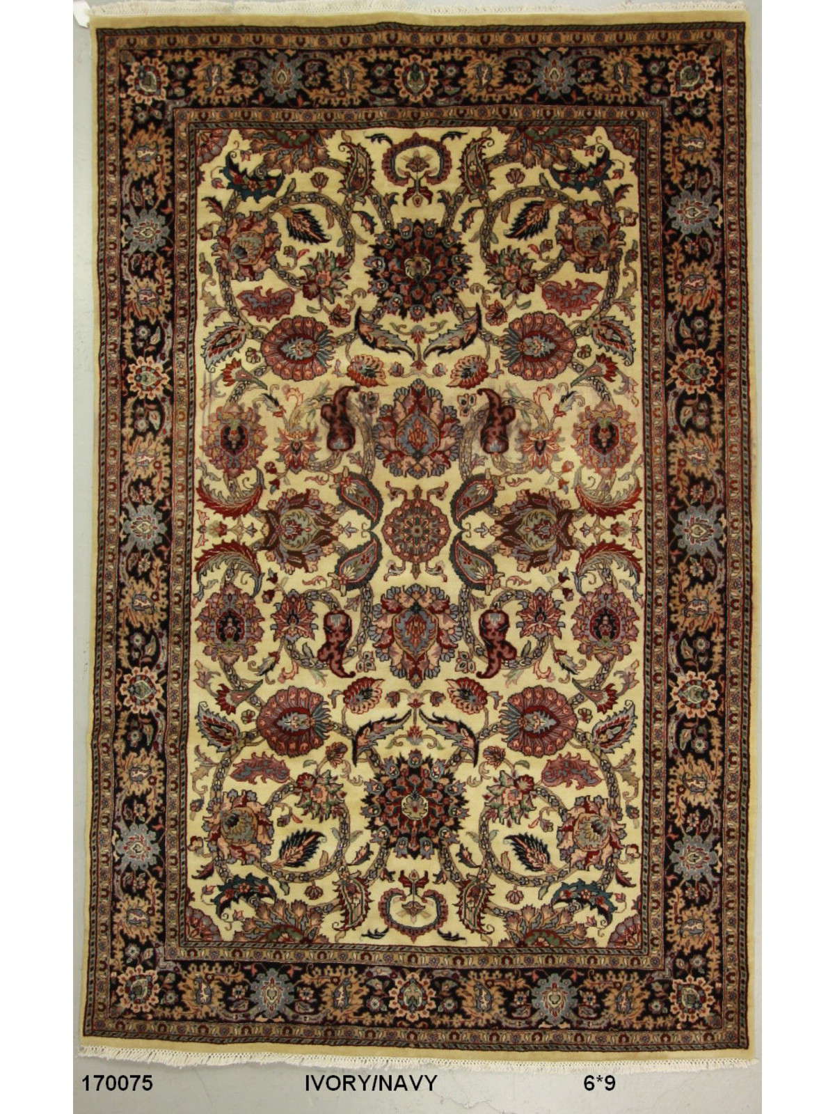 Traditional Ivory SK 6x9 Hand Knotted Area Rug from India