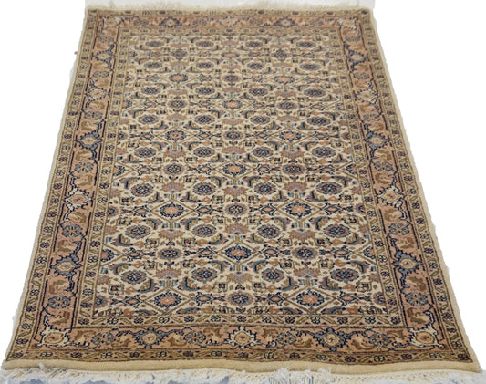 Traditional Ivory SK Oversize Hand Knotted Area Rug from India