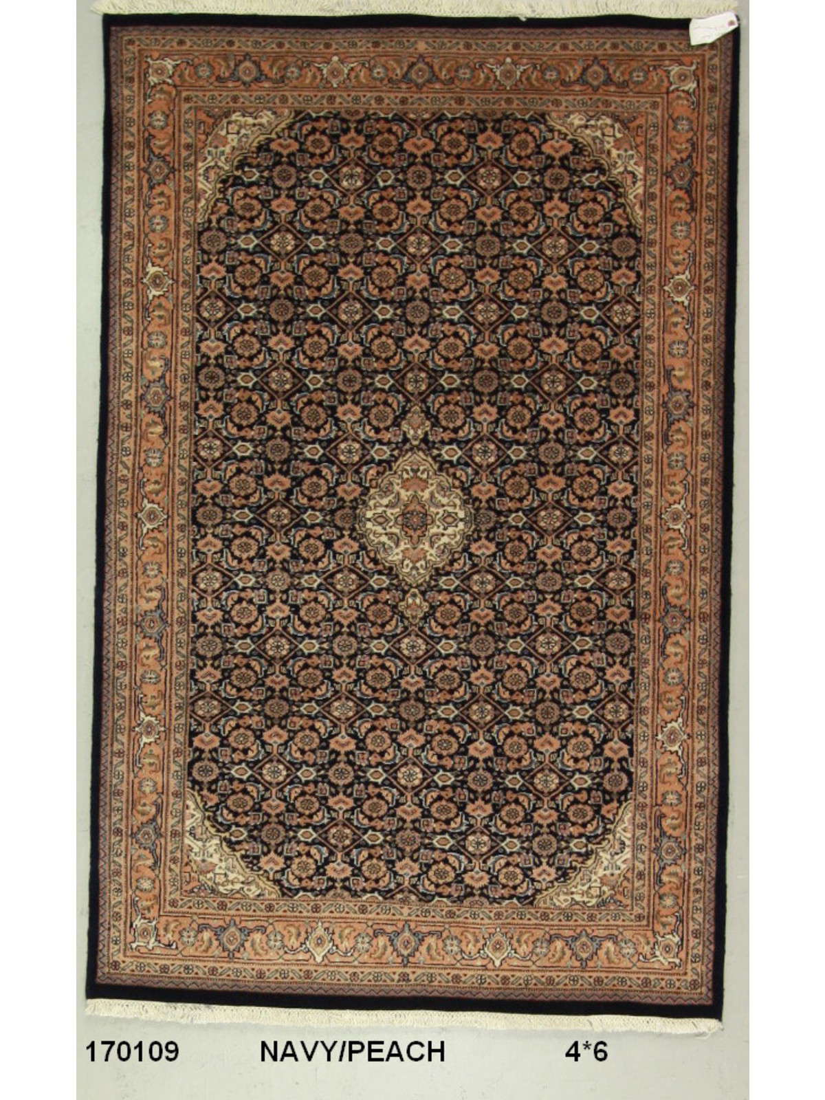 Traditional Navy SK 4x6 Hand Knotted Area Rug from India