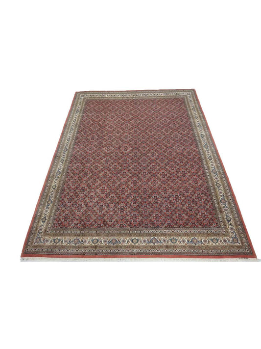 Traditional Peach SK 7x10 Hand Knotted Area Rug from India