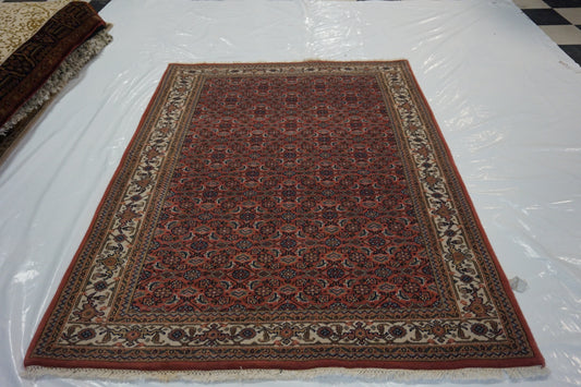 Traditional Peach SK 4x6 Hand Knotted Area Rug from India
