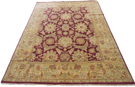 Traditional Red SK 8x11 Hand Knotted Area Rug from India