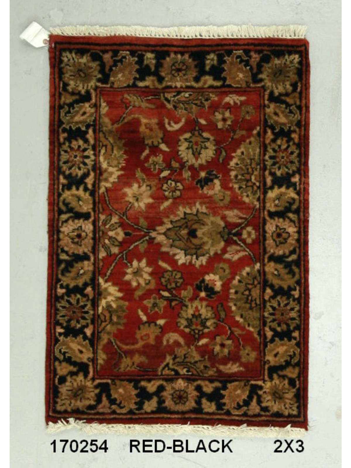 Traditional Red SK 2x3 Hand Knotted Area Rug from India