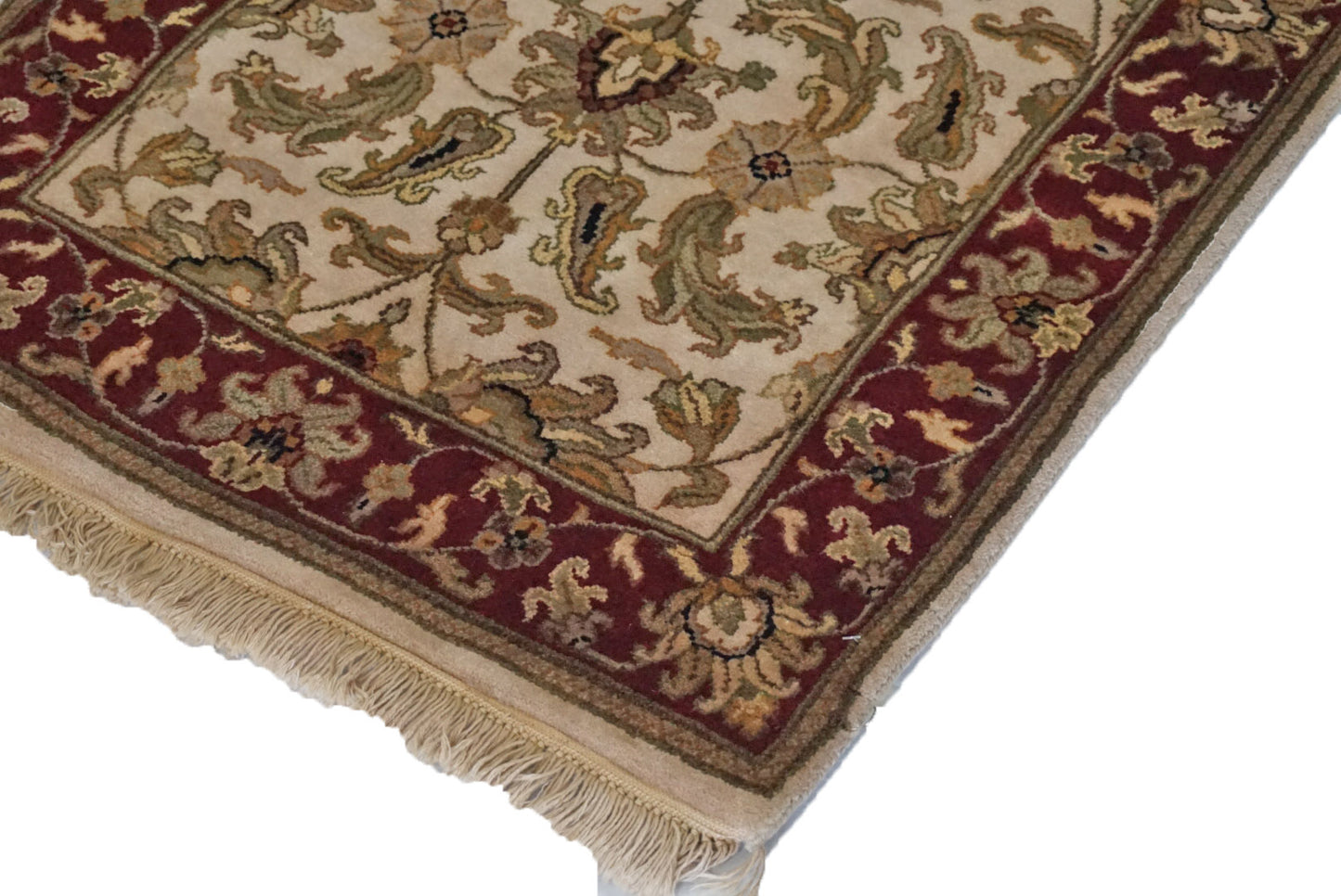 Traditional Beige AH-522 6ft Runner Hand Knotted Area Rug from India