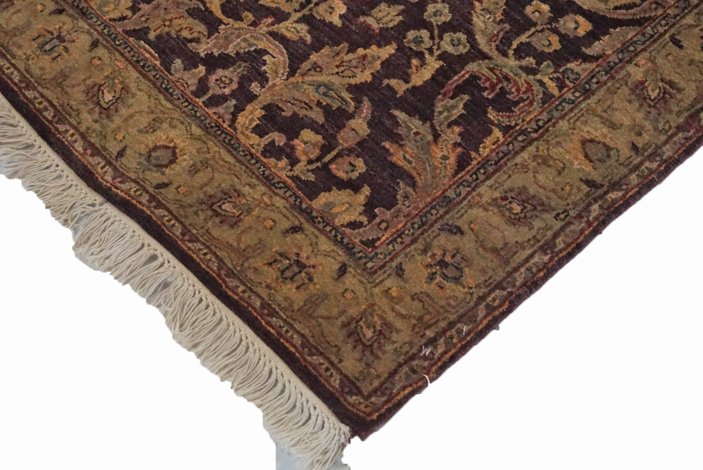Traditional Aubergin CE127B 10ft Runner Hand Knotted Area Rug from India