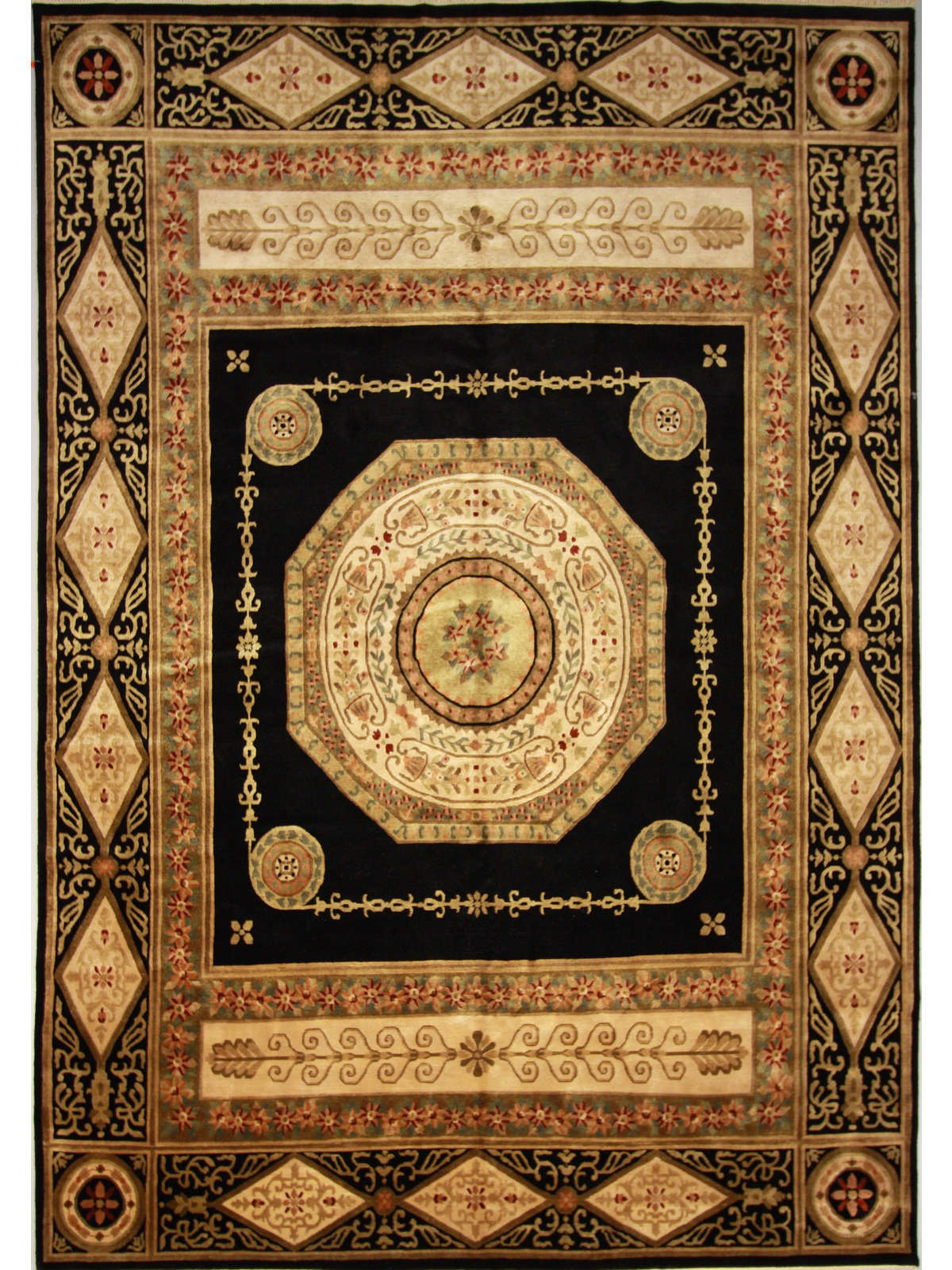 Modern Black HOME Oversize Hand Knotted Area Rug from India