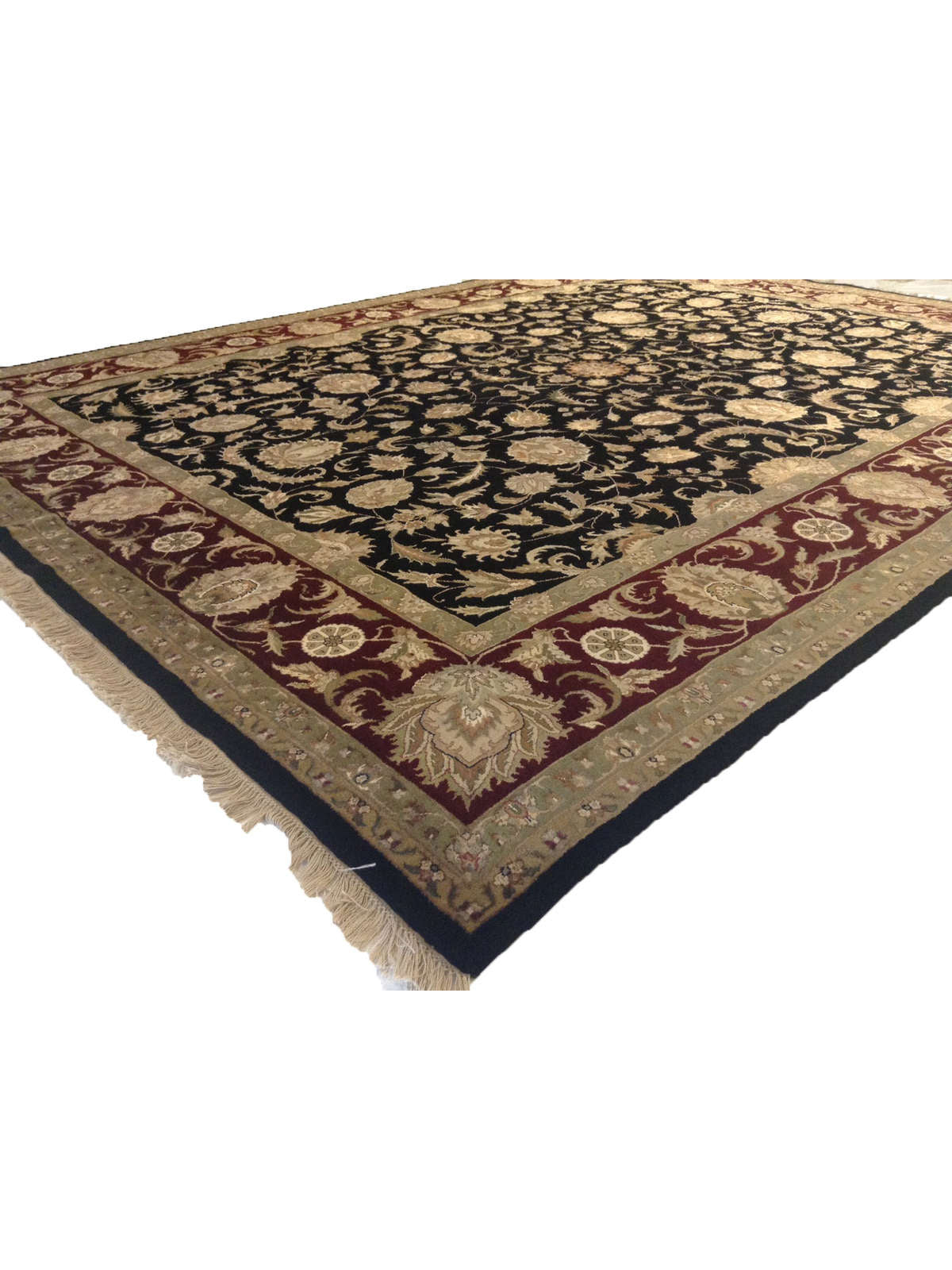 Traditional Black BC-172 7x10 Hand Knotted Area Rug from India