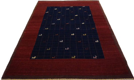 Traditional Blue KASS-02 4x6 Hand Knotted Area Rug from India