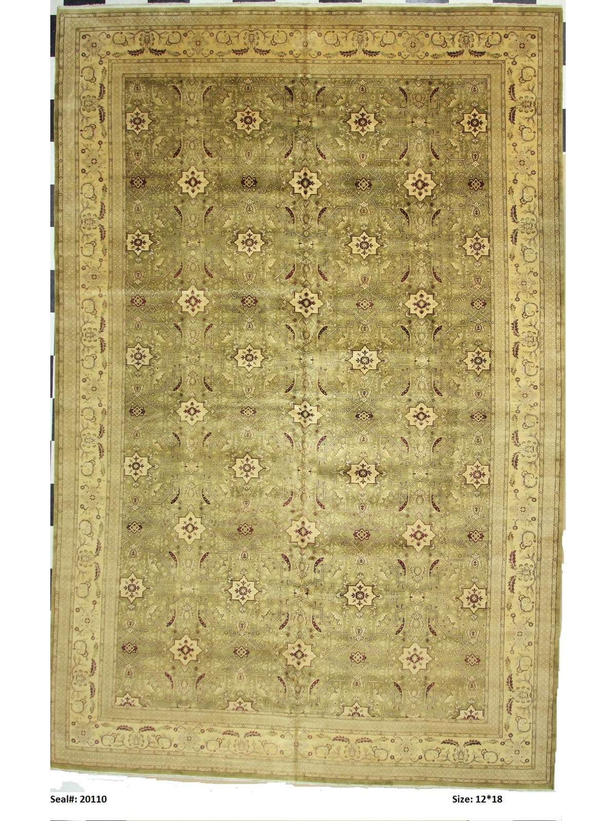 Traditional L.Green SI-43 12x18 Hand Knotted Area Rug from India