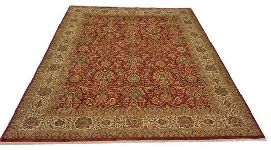 Traditional Red 401 9x12 Hand Knotted Area Rug from India