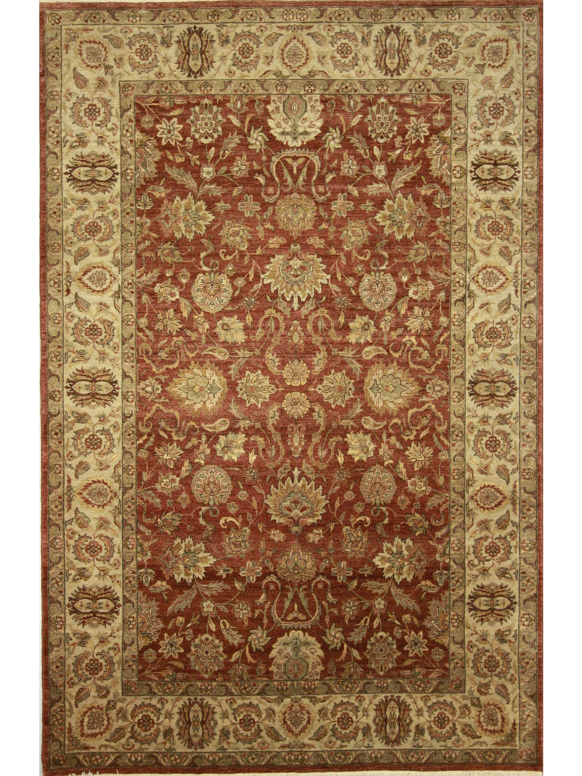 Traditional Rust V37 6x9 Hand Knotted Area Rug from India