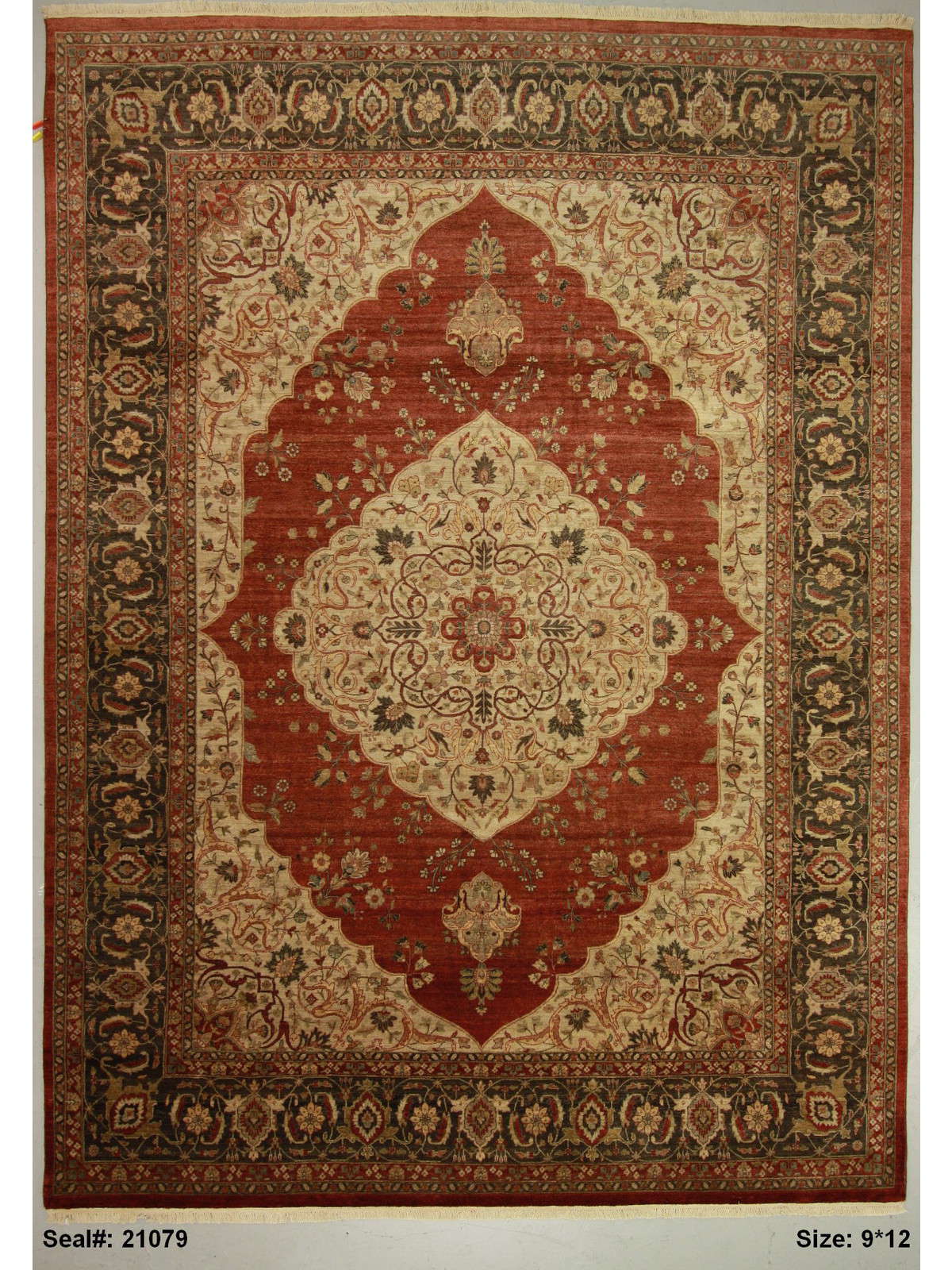 Traditional Rust V38 9x12 Hand Knotted Area Rug from India