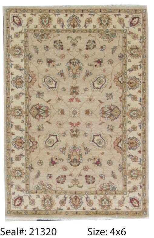 Traditional Camel P-54 4x6 Hand Knotted Area Rug from India