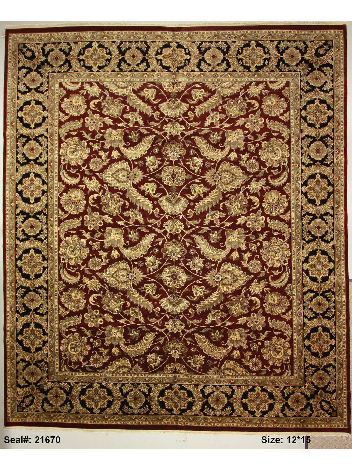 Traditional D.Red AH-551 12x15 Hand Knotted Area Rug from India