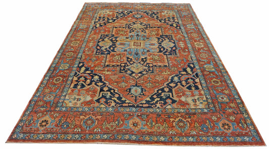 Traditional Rust 472 10x14 Hand Knotted Area Rug from India