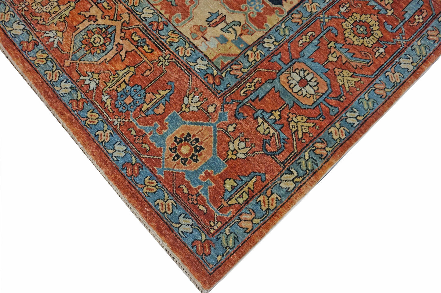 Traditional Rust 472 10x14 Hand Knotted Area Rug from India