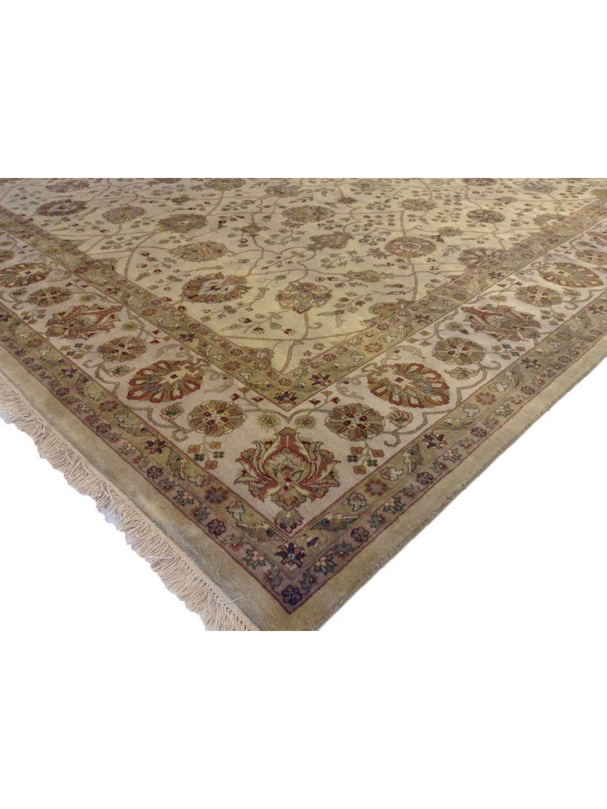 Traditional Lt Gold 576 8x10 Hand Knotted Area Rug from India