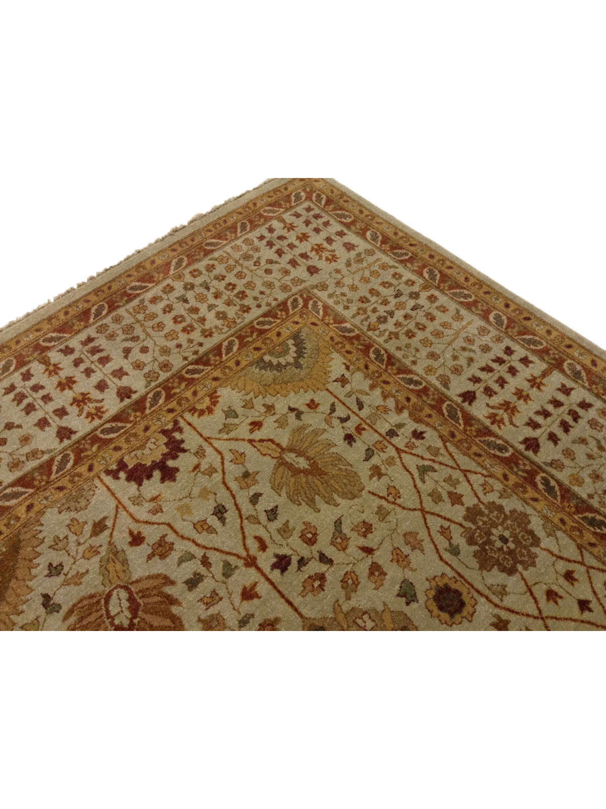 Traditional Beige NANDNI 8x10 Hand Knotted Area Rug from India