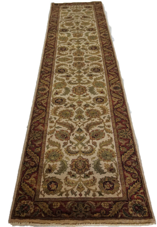 Traditional Ivory SK-966 Oversize Runner Hand Knotted Area Rug from India