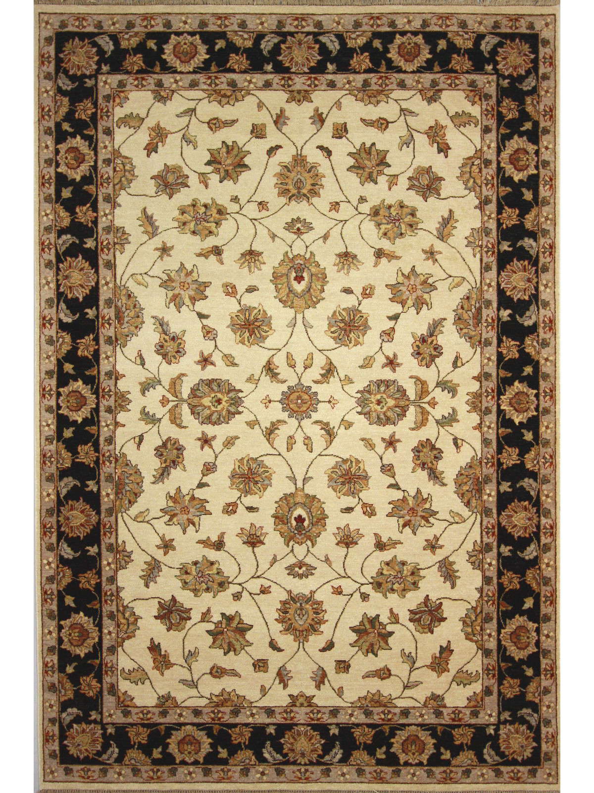 Traditional Ivory CD-11 6x9 Hand Knotted Area Rug from India