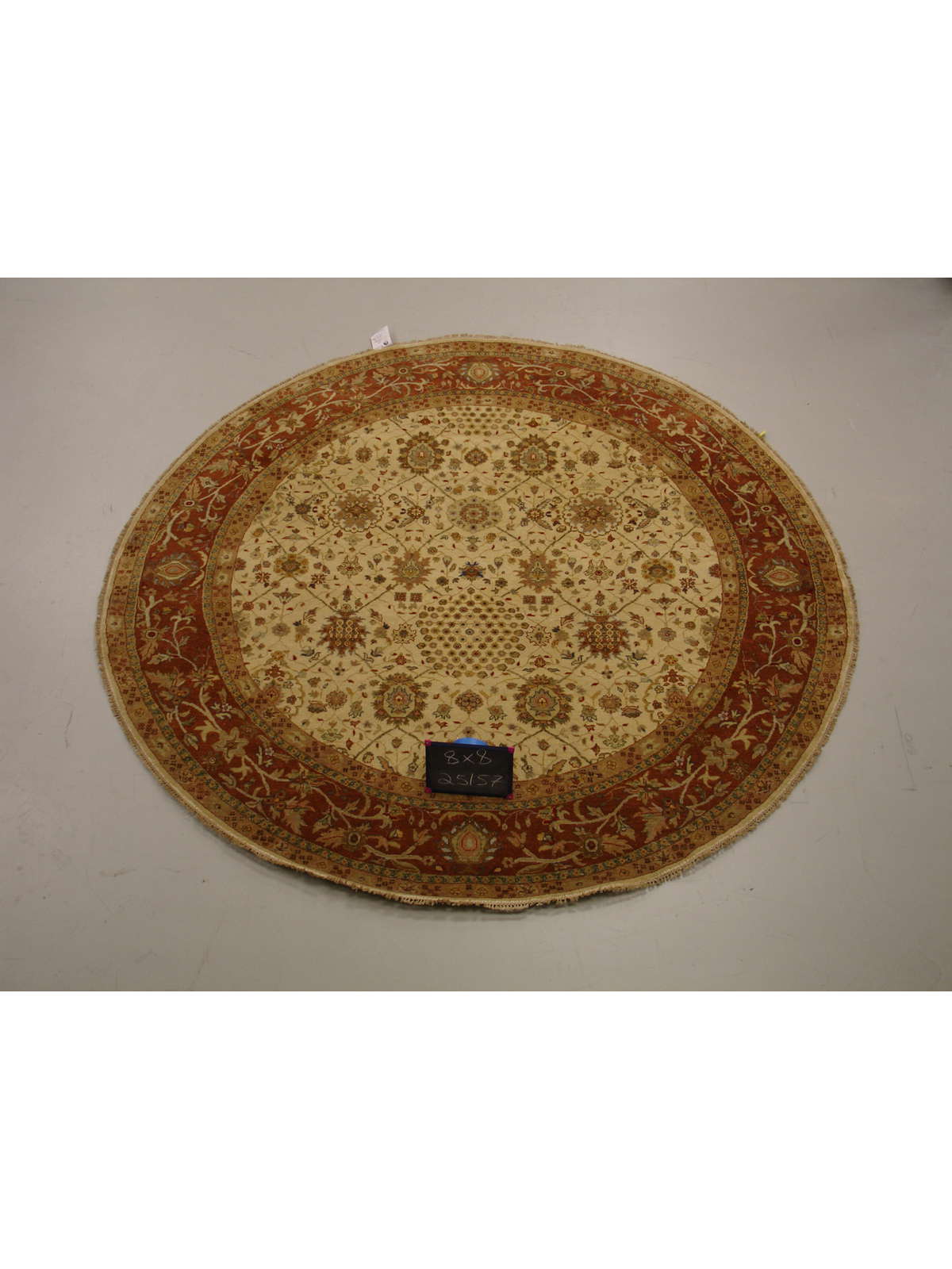Traditional Bedge GCH-18A 8ft Round Hand Knotted Area Rug from India