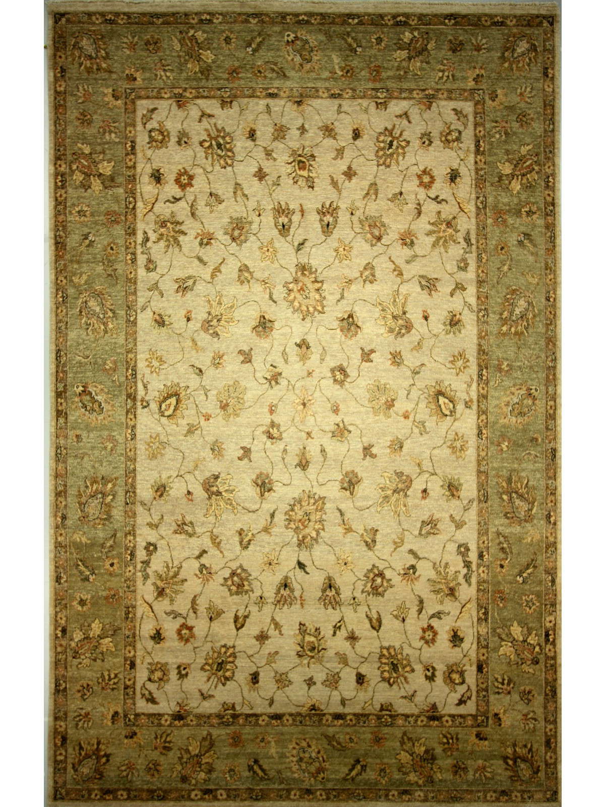 Traditional Ivory DJ-14 Oversize Square Hand Knotted Area Rug from India