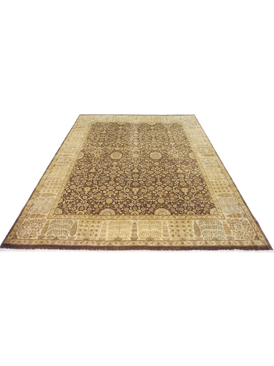 Traditional Brown CE-312 8x10 Hand Knotted Area Rug from India