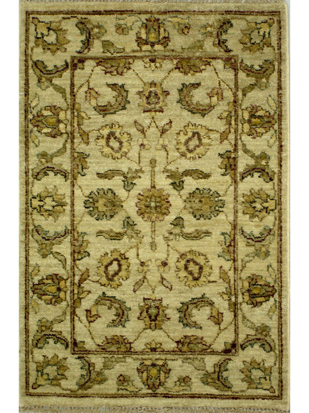 Traditional Ivory 408 2x3 Hand Knotted Area Rug from India