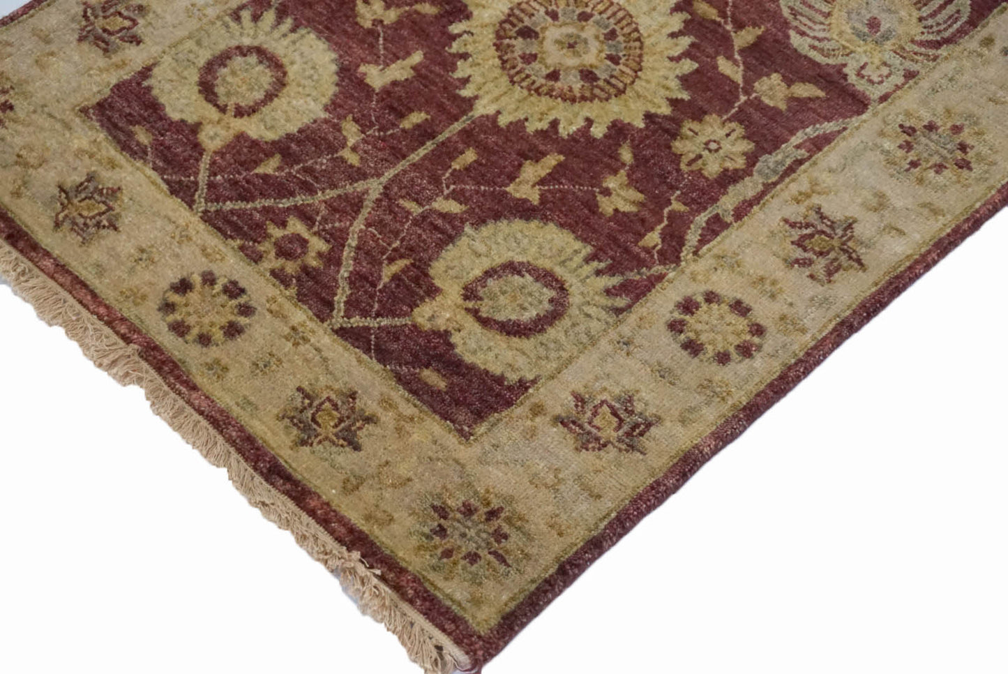 Traditional Plum 210 10ft Runner Hand Knotted Area Rug from India
