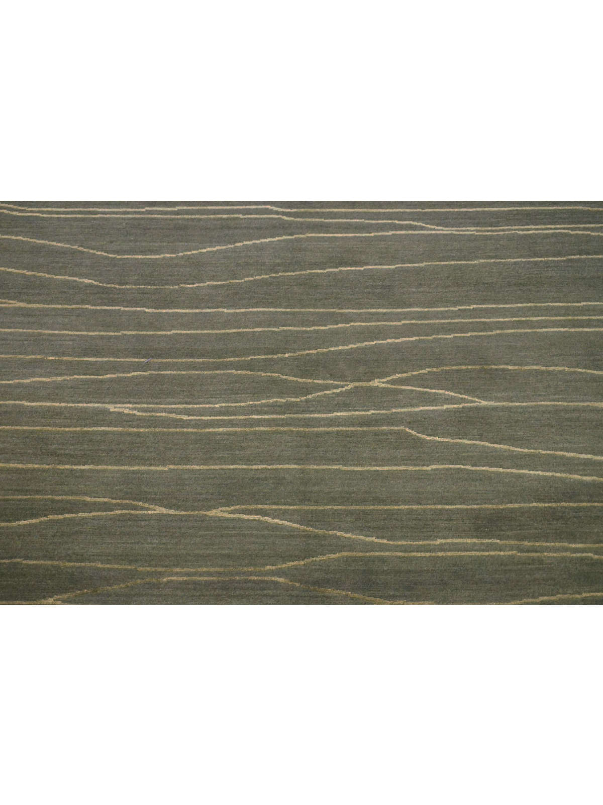 Modern Olive Y509 7x10 Hand Knotted Area Rug from Nepal