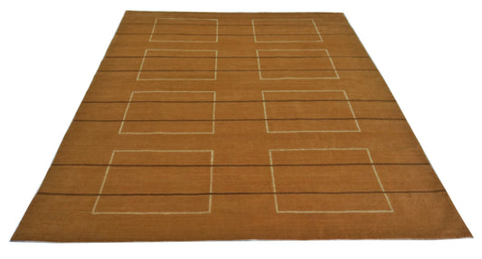 Modern Gold HRC-13 8x11 Hand Knotted Area Rug from Nepal