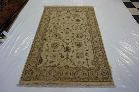 Traditional Beige JC-98 4x6 Flat Weave Area Rug from India