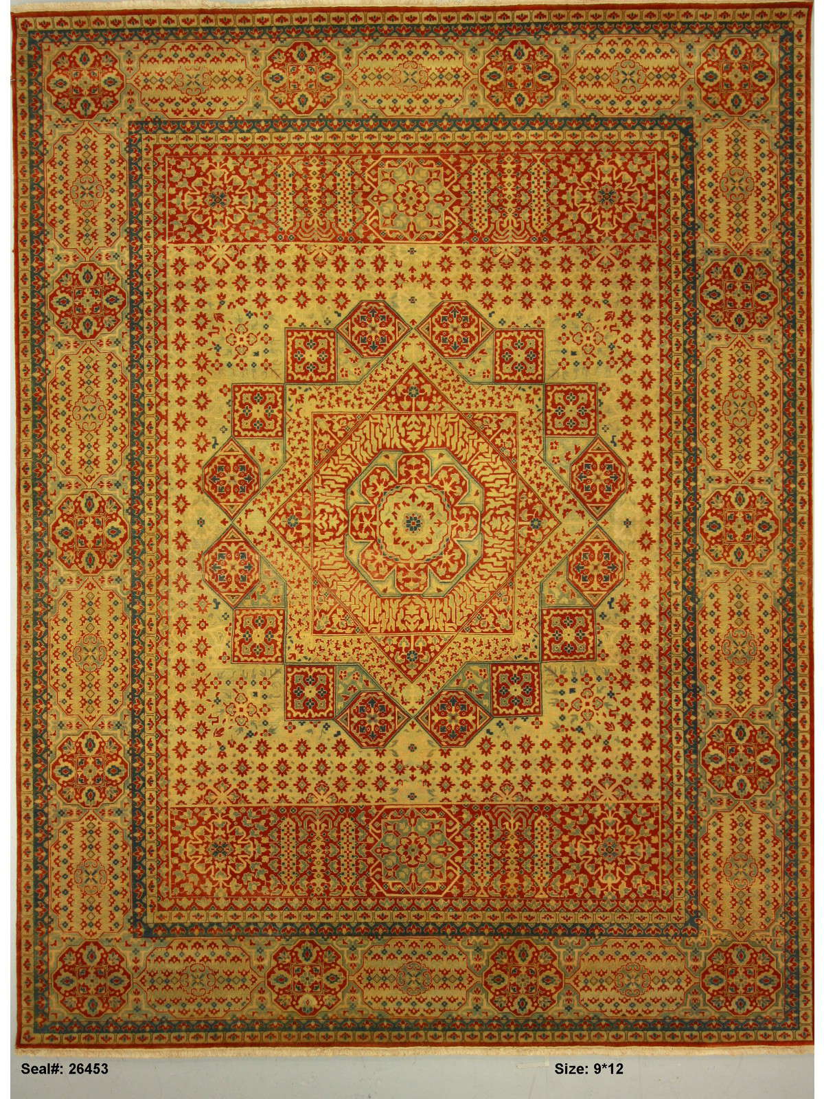 Traditional Red 1317 9x12 Hand Knotted Area Rug from India
