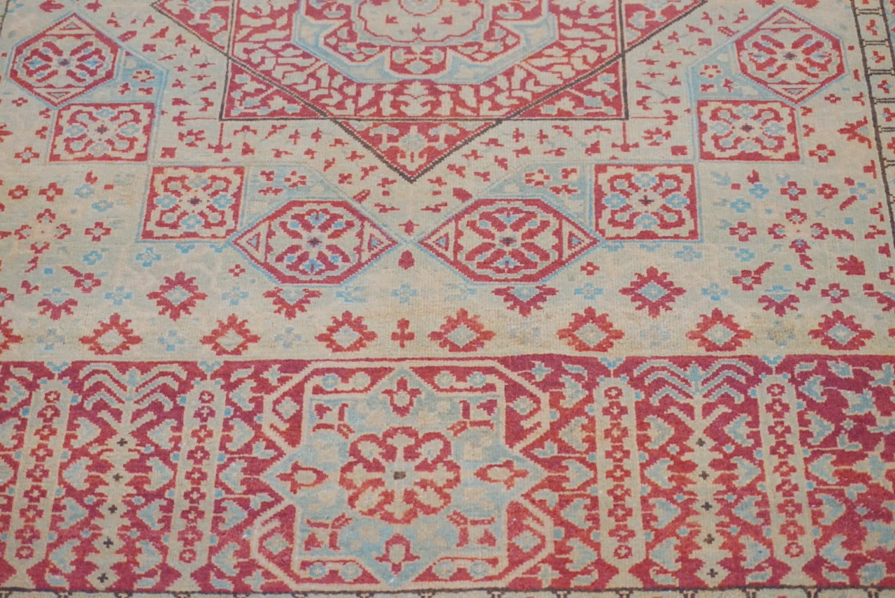 Traditional Red 1317 5x7 Hand Knotted Area Rug from India