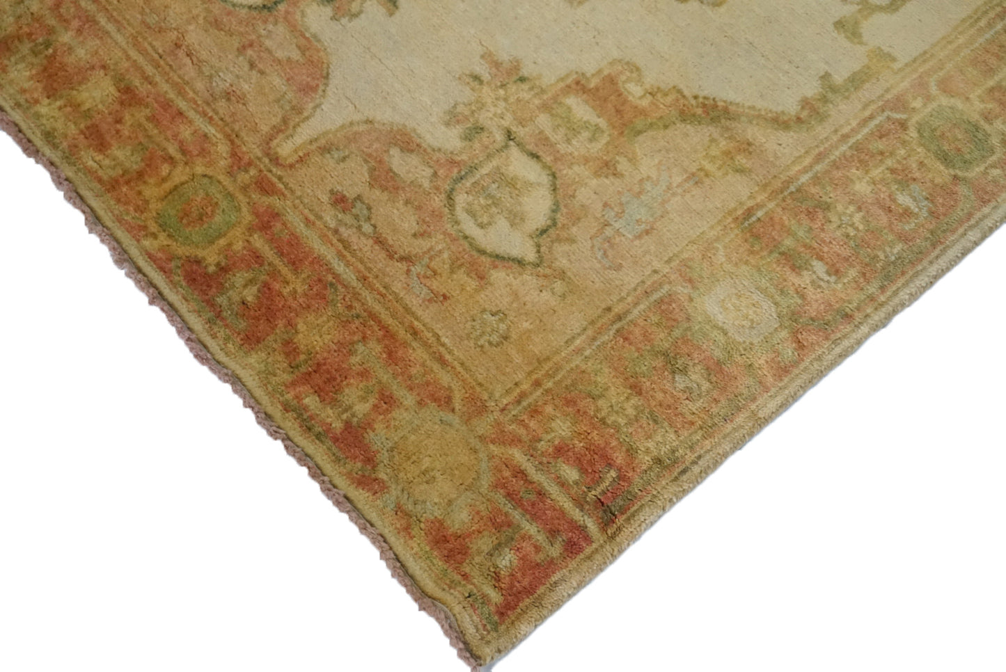 Traditional Beige 635 12ft Runner Hand Knotted Area Rug from India