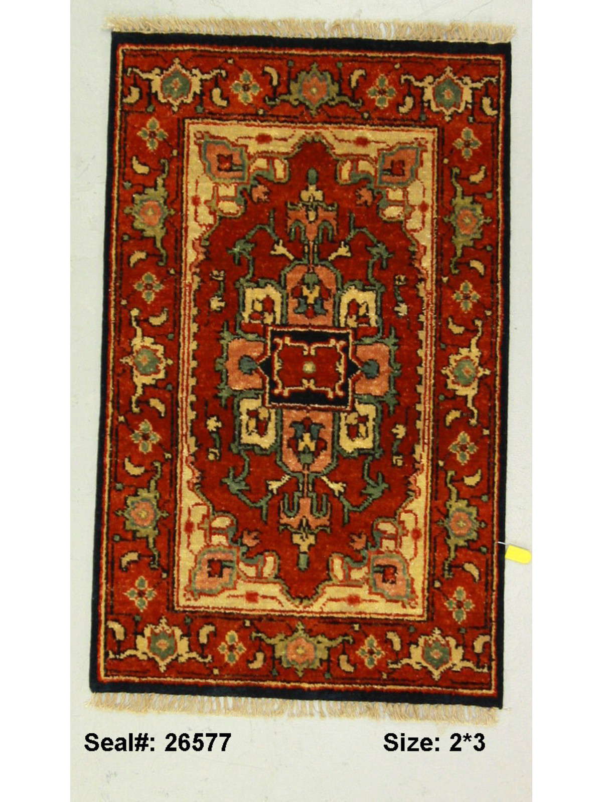 Traditional Rust 470 2x3 Hand Knotted Area Rug from India