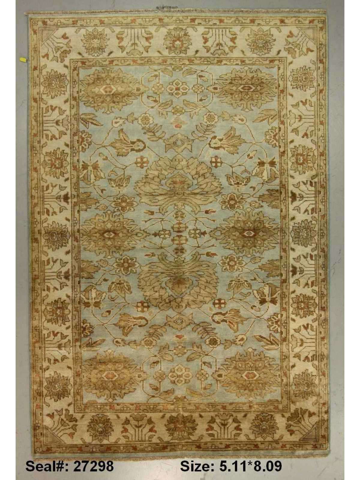 Traditional L.Blue SE-02 6x9 Hand Knotted Area Rug from India
