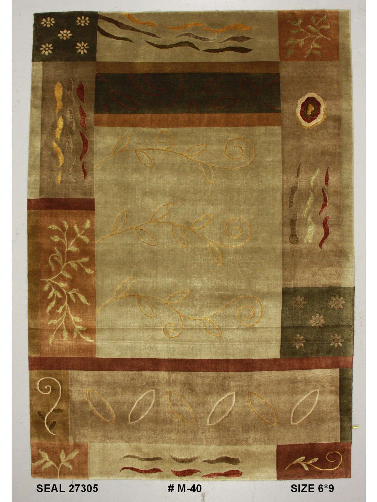 Traditional Pastle M-40 6x9 Hand Knotted Area Rug from India