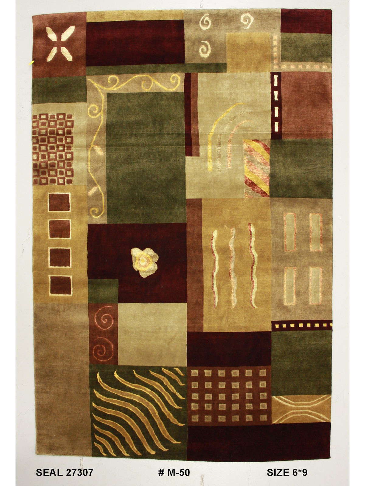 Traditional Multi M-50 6x9 Hand Knotted Area Rug from India