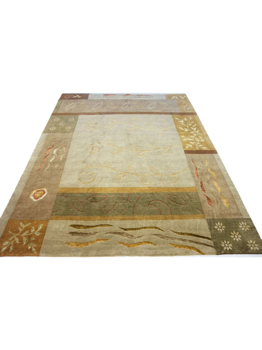 Modern Pastle M-40 8x10 Hand Knotted Area Rug from India