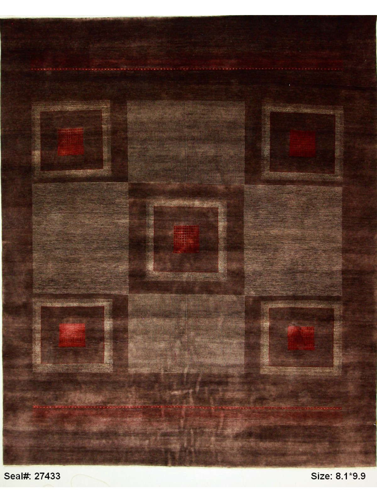 Modern Chocolate 441 8x10 Hand Knotted Area Rug from India