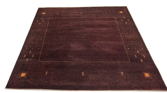 Traditional Purple 216 Oversize Square Hand Knotted Area Rug from India